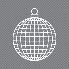 Disco Ball Icon, Nightclub Party and Celebration Mirror Ball Line Art.