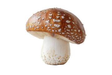 Amanita lingzhi mushroom cap isolated on transparent background. Lingzhi mushroom isolated on white background.