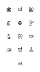  Population line icon set. Group of people, demographic, family, citizenship, nationality, census, community. 