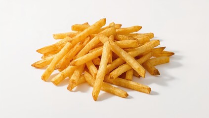 french fries on white background
