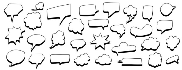 comic speech bubble illustration set