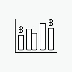 bar chart with dollar sign editable strok template.