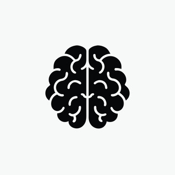 brain vector icon silhoutte vector style template