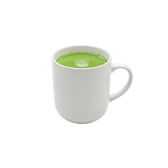 Obraz premium Cup of matcha tea on Transparent Background