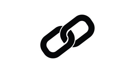 Simple black and white illustration of two interconnected chain links