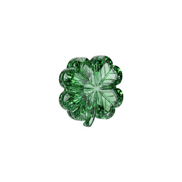 Shiny Green Gemstone Clover