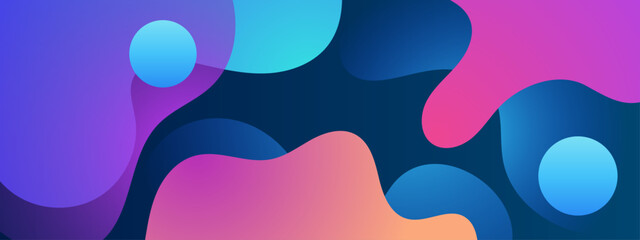 Fototapeta premium Gentle flowing fluid waves in soft purple and blue pastel gradient colors