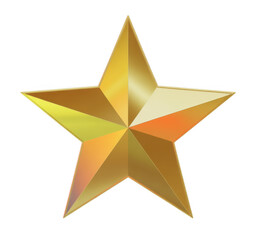 Obraz premium Golden star with shiny surface shiny star 3D star yellow star isolated on a transparent background