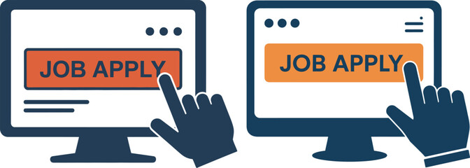Job Apply Button Click Online Recruitment Concept Design