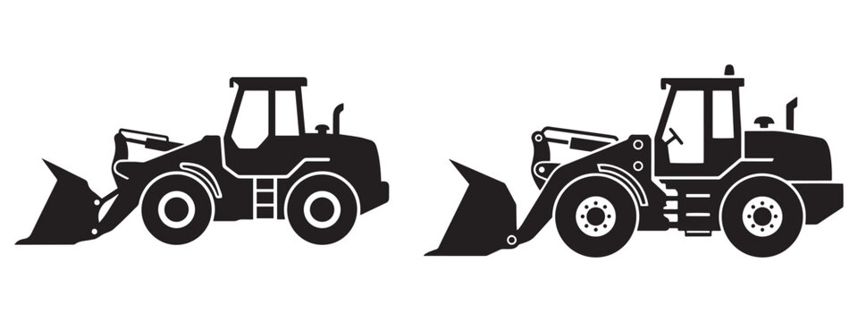 Front loader icon silhouette
