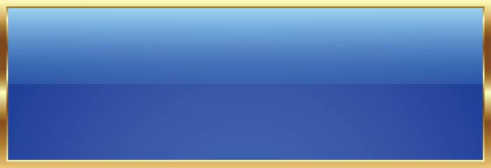 Obraz premium Rectangular Blue Button with Gold Border