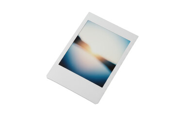 Instant Photo Frame with Blurred Sunrise Landscape
