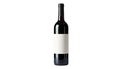 Premium Red Wine Bottle with Blank White Label for Custom Branding and Vineyard Mockups transparent background