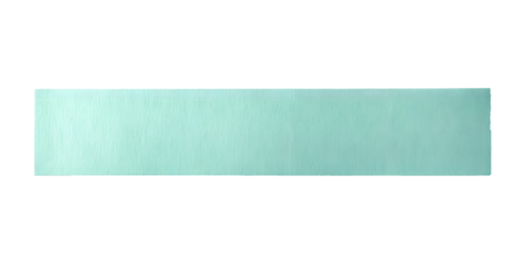 Single mint green satin ribbon strip on a transparent background