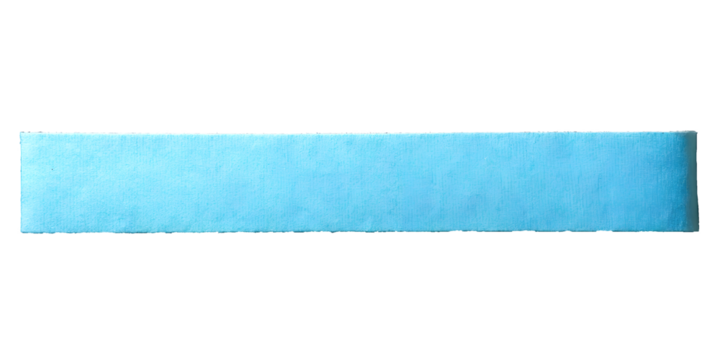 Rough edge cyan blue paper strip banner on transparent background - Powered by Adobe