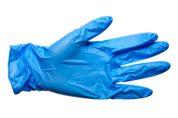 Janitor cleaner's protective handwear, single item for hygiene and safety, isolated transparent, generative ai