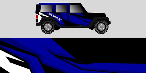 Racing car graphic. Truck wrapping background. Vehicle branding vector design. Transport race auto, sport and speed cab, trunk automobile illustration