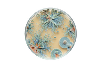 Microscopic Fungi Colonies Growing in Petri Dish