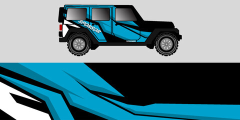 Racing car graphic. Truck wrapping background. Vehicle branding vector design. Transport race auto, sport and speed cab, trunk automobile illustration