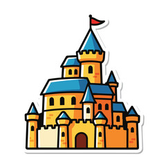 Obraz premium A cartoon medieval castle