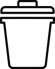 Obraz premium Trash Bin Vector Icon in Minimal Line Style for Delete and Recycle Applications