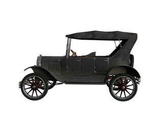 vintage car isolated on white