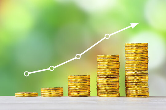 資産が増えていく状況をイメージした静止画像素材