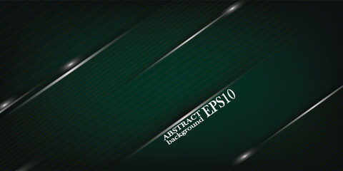 Futuristic dark green abstract background vector template with sparkling lines and light.