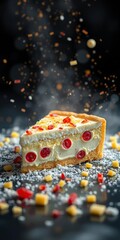 Cheesy slice of heaven, a delightful topping explosion,  delight,  colorful