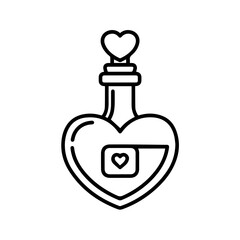 Obraz premium Heart-shaped bottle with love symbol Vector