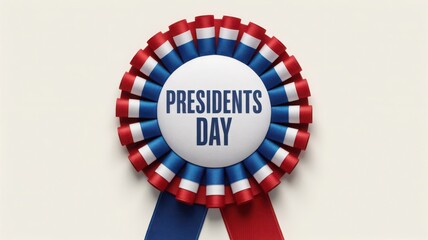 Fototapeta premium presidents day rosette ribbon with patriotic colors and text high quality