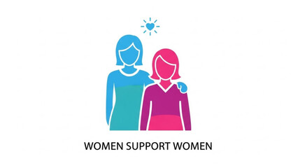 Women Support Women Illustration with Female Empowerment Symbol