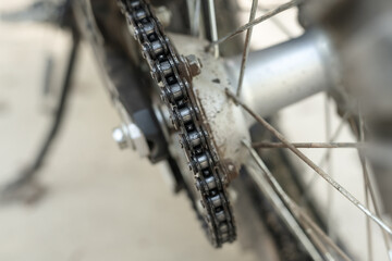 Transmission chain of a motorcycle