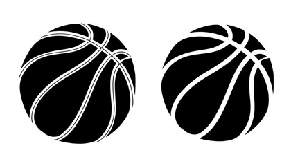 Black and white vector illustration of a sports ball and shoes silhouette