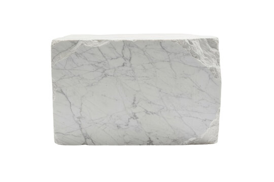 Textured white block with veining against a deep dark void for design and concept