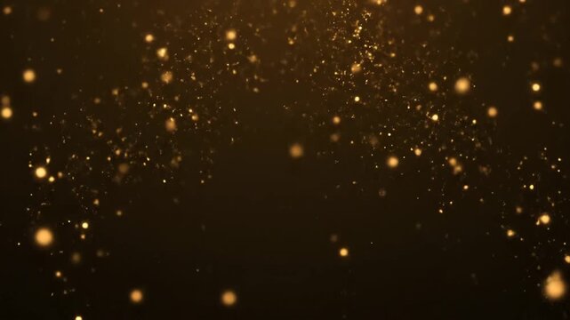 Golden particles falling background abstract