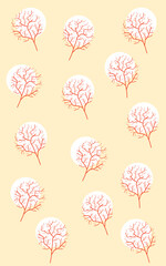 Tree botanical eco theme pattern vertical wallpaper background