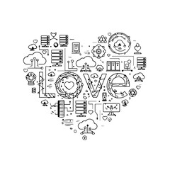 Heart shaped love symbol Vector