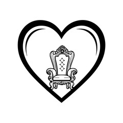 Heart shaped chair illustration Vector