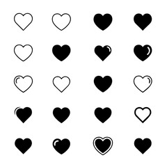 Collection of various heart shapes Vector