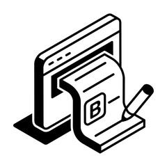 A glyph style icon representing blogs