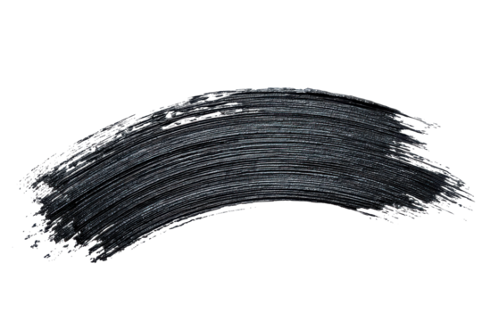 Abstract iridescent wave pattern isolated on transparent background. Dark mascara brush stroke isolated on white background. - Powered by Adobe