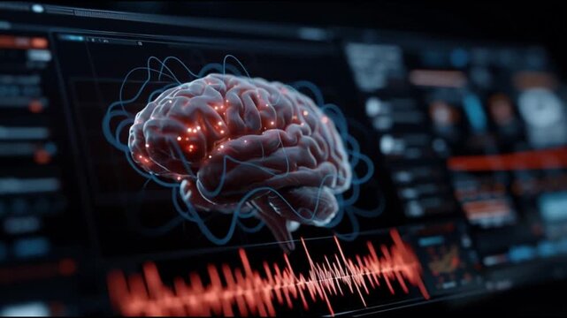 Synthetic cognition. Artificial cognition. Machine reasoning. Digital consciousness. Future intelligence. A digital rendering of a brain with glowing neural connections.