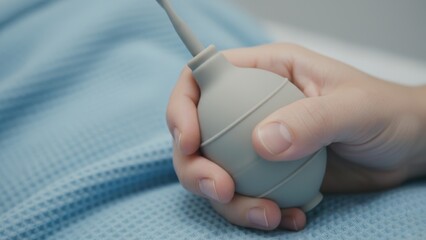 Hand Holding Bulb Syringe for Medical Use, Healthcare Equipment in Hospital Setting for Patient Care