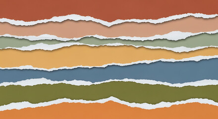 Torn paper landscape with vibrant colors