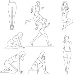 Dynamic figure drawing collection diverse poses for artistic inspiration and design projects vector