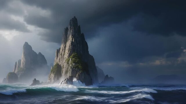 Dramatic Mountain Peak Storm
