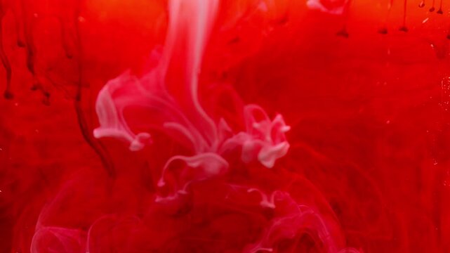 Vivid ink swirling in water creates mesmerizing patterns and motion