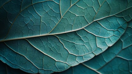Obraz premium A macro close-up of dark green textured leaves showing detailed natural veins and organic patterns, symbolizing nature, botany, freshness, ecology, environment, background design, natural inspiration.