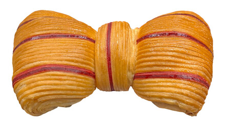 Artisanal ribbon croissant. Modern artisanal ribbon croissant with layered design. PNG